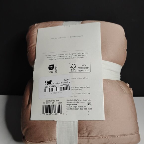 New Casaluna Standard Blissful Pillow Sham Rayon From Bamboo Quilt - Picture 4 of 5